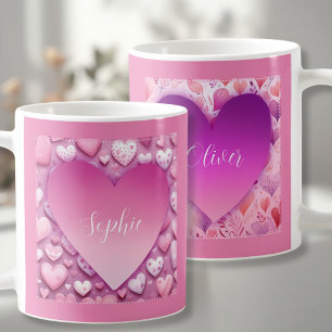 Caneca De Café Nome personalizado Cãibra cor-de-rosa