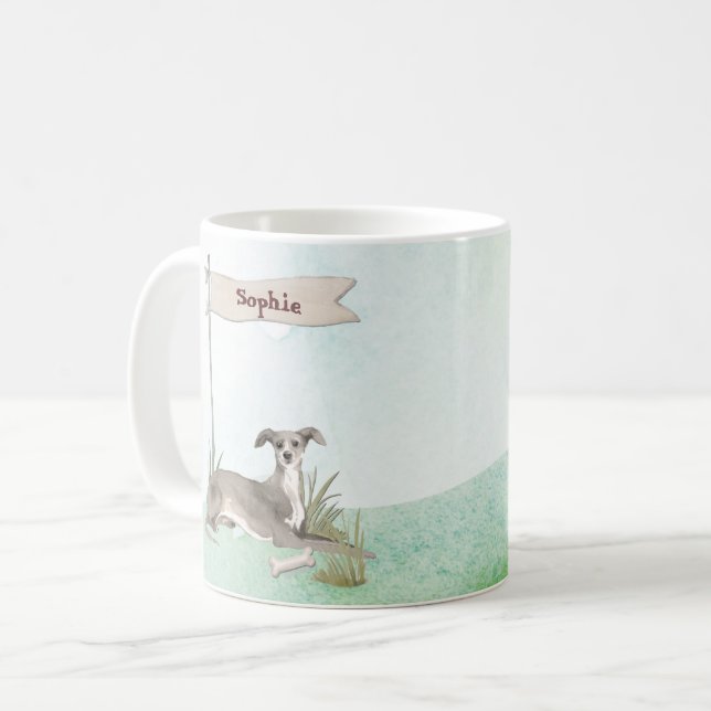 Caneca De Café Nome Personalizado Cão-De-Açúcar Italiano (Frente Esquerda)