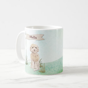 Caneca De Café Nome Personalizado Cão-de-caule de Cockapoo