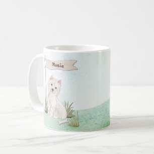 Caneca De Café Nome Personalizado Cão Pet Westie