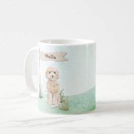 Caneca De Café Nome Personalizado Champagne Cockapoo Pet Dog