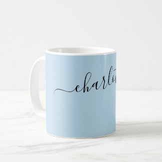 Caneca De Café Nome Personalizado Cor Azul Columbia Elegante
