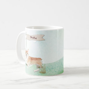 Caneca De Café Nome Personalizado Corgi Pet Dog