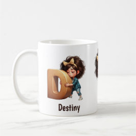 Caneca De Café Nome Personalizado & D Personagem Xadrez Manhã Son