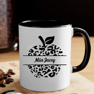 Caneca De Café Nome Personalizado da Apple do Professor, Professo