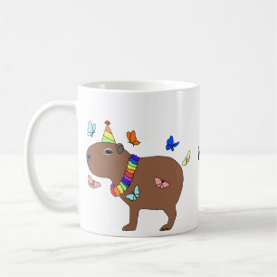 Caneca De Café Nome personalizado da capybara, engraçada e engra