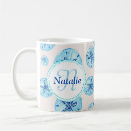 Caneca De Café Nome personalizado da cor aqua azul-lacrimejante d