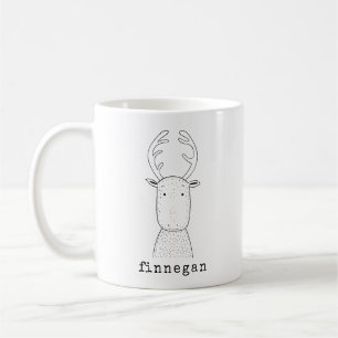 Caneca De Café Nome Personalizado da Ilustração Simples de Linh