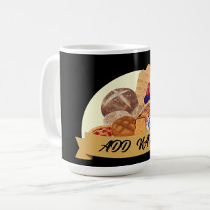 Caneca De Café Nome personalizado da padaria de pão de sobremesa