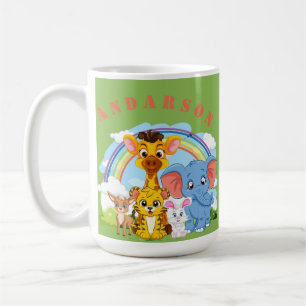 Caneca De Café Nome Personalizado da Selva Animal