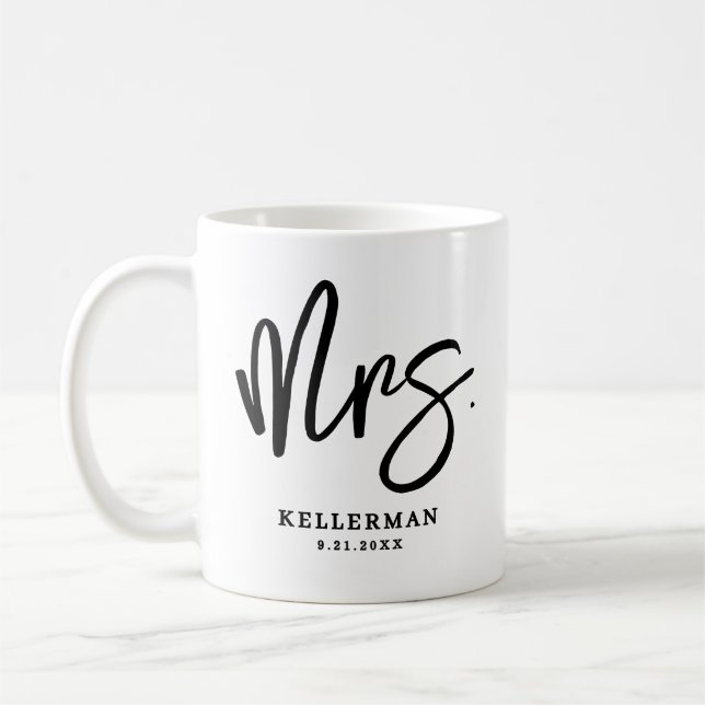 Caneca De Café Nome Personalizado da Sra. (Esquerda)