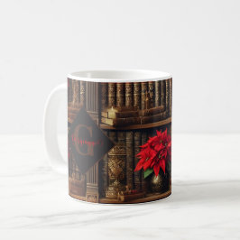 Caneca De Café Nome Personalizado Dark Academia Poinsettia Booksh
