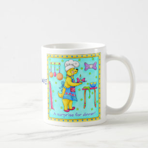 Caneca De Café Nome Personalizado de Arte de Cachorro Sorridente