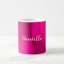 Caneca De Café Nome personalizado de metal falso brilhante rosa