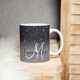 Caneca De Café Nome Personalizado de Mineração de Mineração Preta