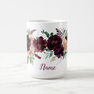 Caneca De Café Nome Personalizado de Peões de Borgonha Escuro pa