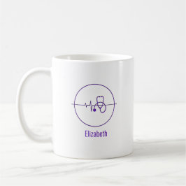 Caneca De Café Nome Personalizado de Pulsação de Pulso Médico Rox