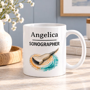 Caneca De Café Nome Personalizado de Transdutor de SONÓGRAFO