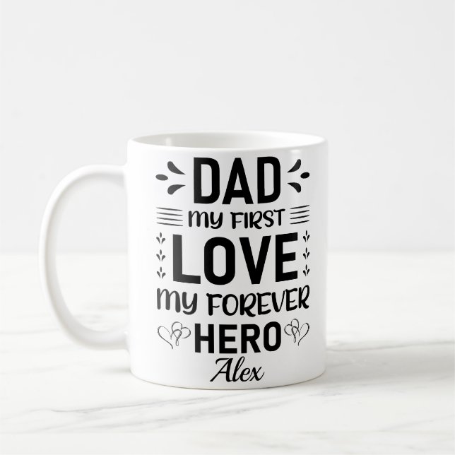 Caneca De Café Nome Personalizado Dia dos Pais (Esquerda)