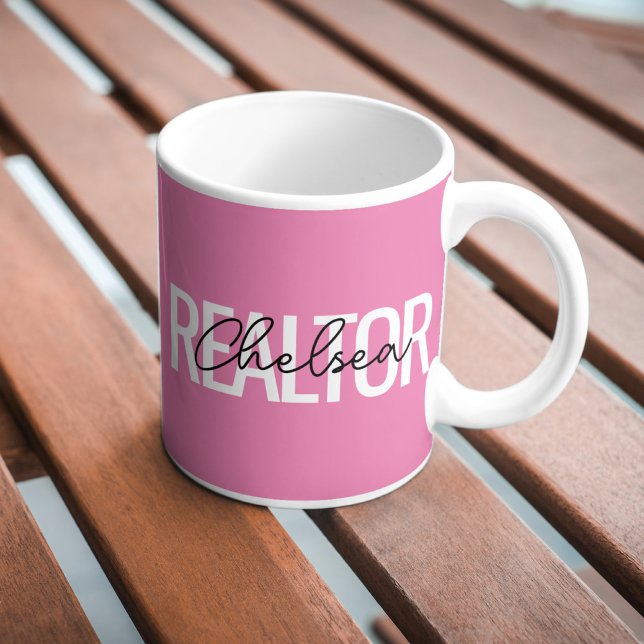 Caneca De Café Nome Personalizado do Agente Imobiliário do Realto (Criador carregado)