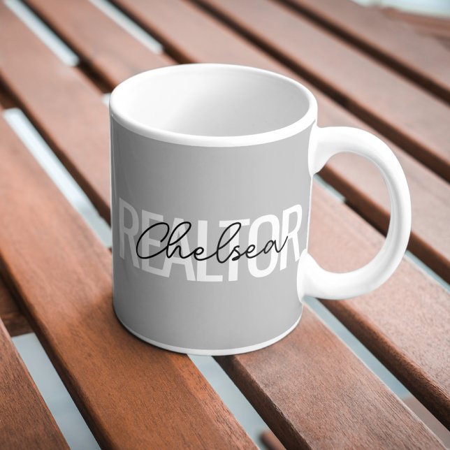 Caneca De Café Nome Personalizado do Agente Imobiliário do Realto (Criador carregado)
