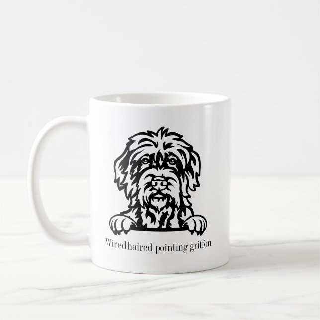 Caneca De Café nome personalizado do cão griffon apontador com fi (Esquerda)