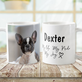 Caneca De Café Nome personalizado do cão Meu orgulho Minha alegri