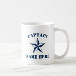 Caneca De Café Nome personalizado do capitão do veleiro náutico