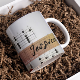 Caneca De Café Nome Personalizado do Casal Guitar Music Mug