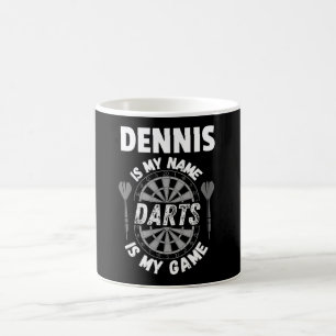 Caneca De Café Nome personalizado do fã Dennis darts
