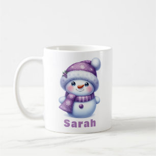 Caneca De Café Nome Personalizado do Homem de Neve Puro de Natal