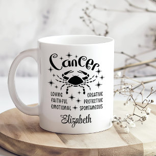 Caneca De Café Nome Personalizado do Horoscópio Zodiac do cancer