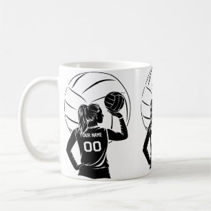 Caneca De Café Nome Personalizado Do Jogador De Voleibol Personal