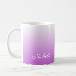 Caneca De Café Nome personalizado do Lilac ombre roxo