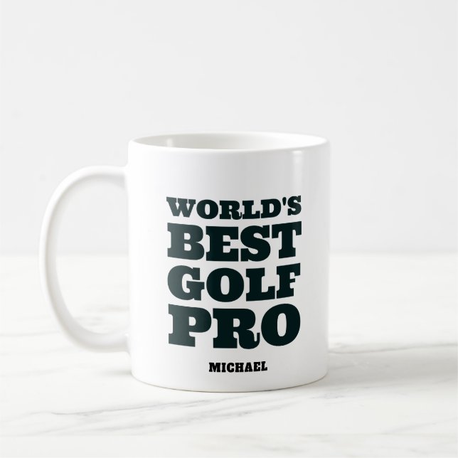 Caneca De Café Nome Personalizado do Melhor Profissional de Golfe (Esquerda)