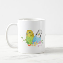 Caneca De Café Nome personalizado do papagaio do periquito do orç