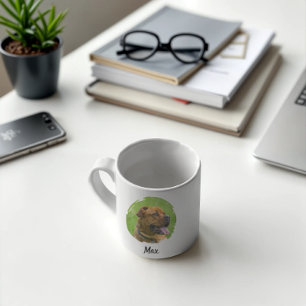Caneca De Café Nome Personalizado do Pet e Foto Frente e Verso