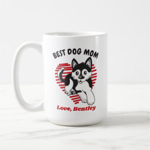 Caneca De Café Nome Personalizado do Pomsky Puppy Dog Mãe
