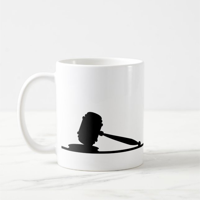 Caneca De Café Nome Personalizado do Procurador de Gavel Preto e  (Esquerda)