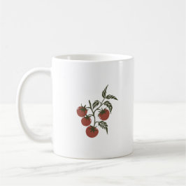 Caneca De Café Nome Personalizado do Ramo de Tomate Botânico