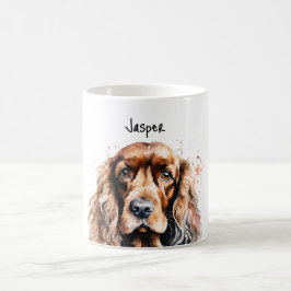 Caneca De Café Nome Personalizado do Spaniel do Cocker