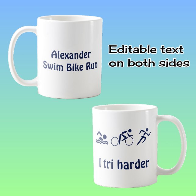 Caneca De Café Nome personalizado do Triathlon e esporte de diver (Criador carregado)