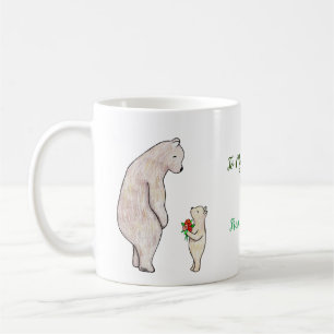 Caneca De Café Nome personalizado do Urso de Corte e Cubo de pres