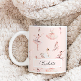 Caneca De Café Nome Personalizado dos Calçados de Balé Rosa Balle