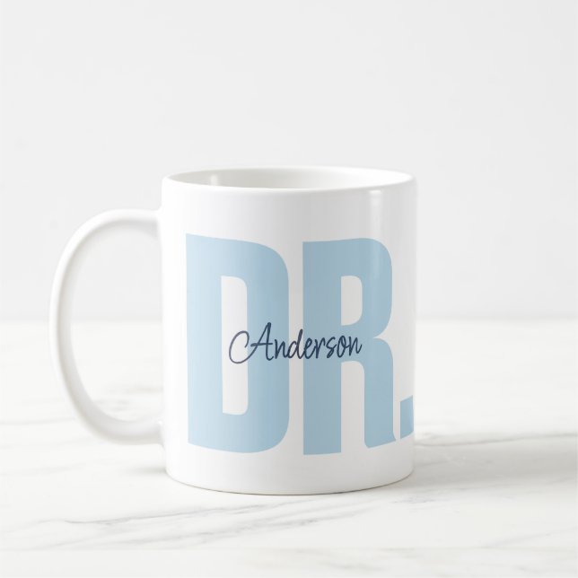 Caneca De Café Nome Personalizado Doutor PhD Graduação (Esquerda)