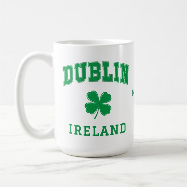 Caneca De Café Nome personalizado Dublin Irlanda (Esquerda)