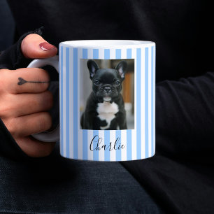 Caneca De Café Nome Personalizado e Foto do Bulldogue Francês 