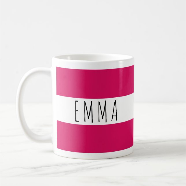 Caneca De Café Nome Personalizado em Negrito Bloco de Cor Moderno (Esquerda)