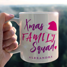 Nome personalizado em rosa, família de Natal em le