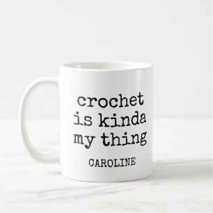 Caneca De Café Nome Personalizado Engraçado Crochet Lover Citação